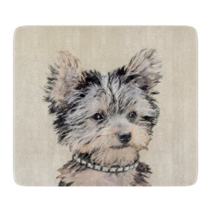 Yorkshire Terrier Welpenmalerei Originale Hundekun Schneidebrett