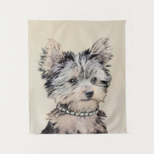 Yorkshire Terrier Welpenmalerei Originale Hundekun Wandteppich