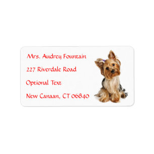 Yorkshire Terrier Welpenname Briefmarke Adressaufkleber
