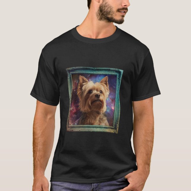 Yorkshire Terrier Weltraum T-Shirt (Vorderseite)