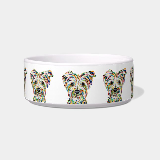 Yorkshire Terrier White Bowl Napf (Vorderseite)