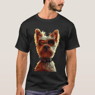 Yorkshire Terrier with Sunglasses Dog Lover Cute Y T-Shirt