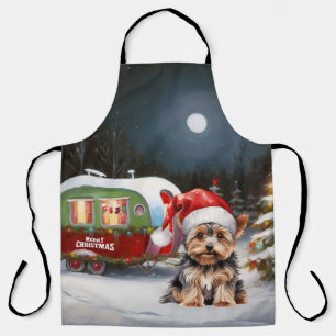 Yorkshire Terrier Wohnwagen Weihnachtsabenteuer Schürze