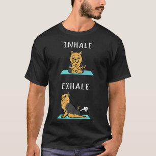Yorkshire Terrier Yoga Einatmen Ausatmen Lustiger T-Shirt