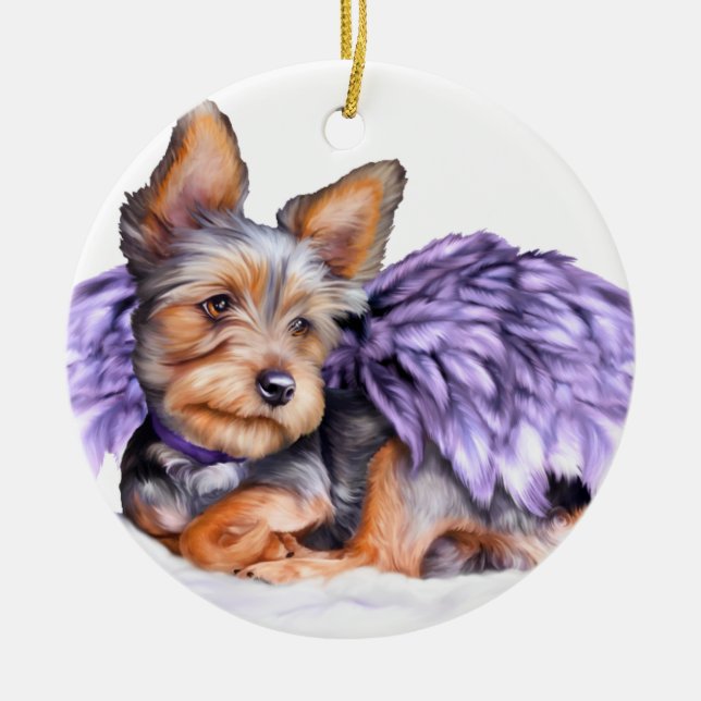 Yorkshire Terrier Yorkie Angel Ornament (Vorne)