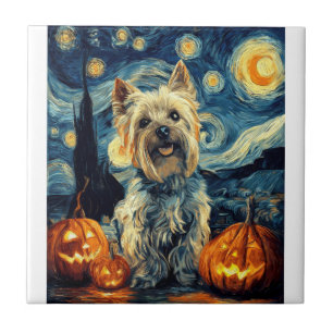 Yorkshire Terrier Yorkie Hund von van gogh Sternen Fliese