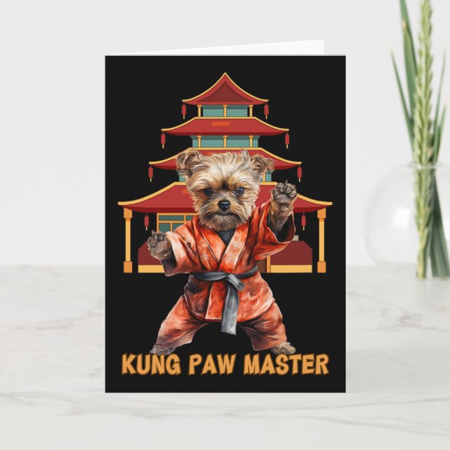 Yorkshire Terrier Yorkie Karate Martial Arts Funny Karte (Vorderseite)