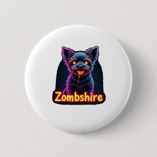 Yorkshire Terrier Yorkie Zombie Hund Halloween Übe Button