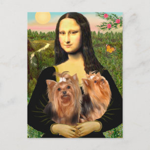 Yorkshire Terrier (zwei)  -  Mona Lisa Postkarte