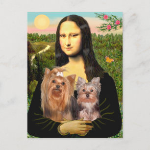 Yorkshire Terriers (7. und 19.) - Mona Lisa Postkarte