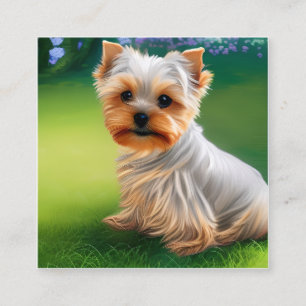 Yorkshire Terriers oder Yorkies, wie sie Affec sin Quadratische Visitenkarte