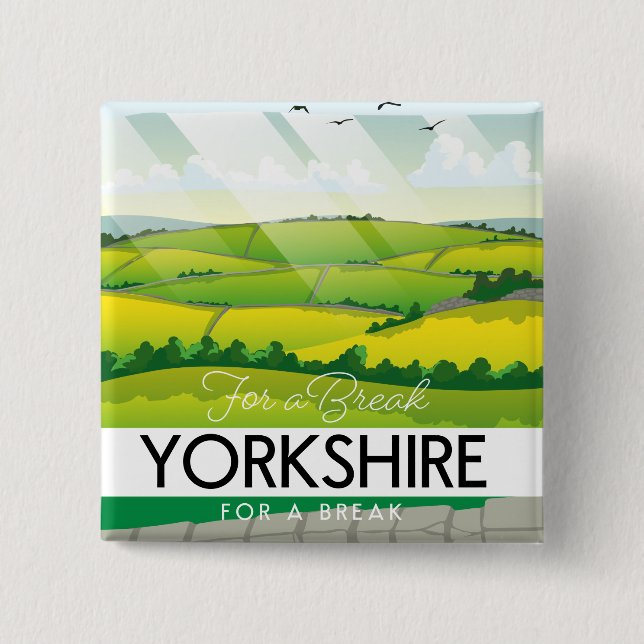 Yorkshire Travel Poster Riesenkaffee Tasse Magnet Button (Vorderseite)