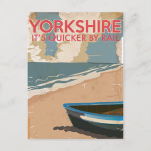 Yorkshire Vintag Railtravel Poster Postkarte