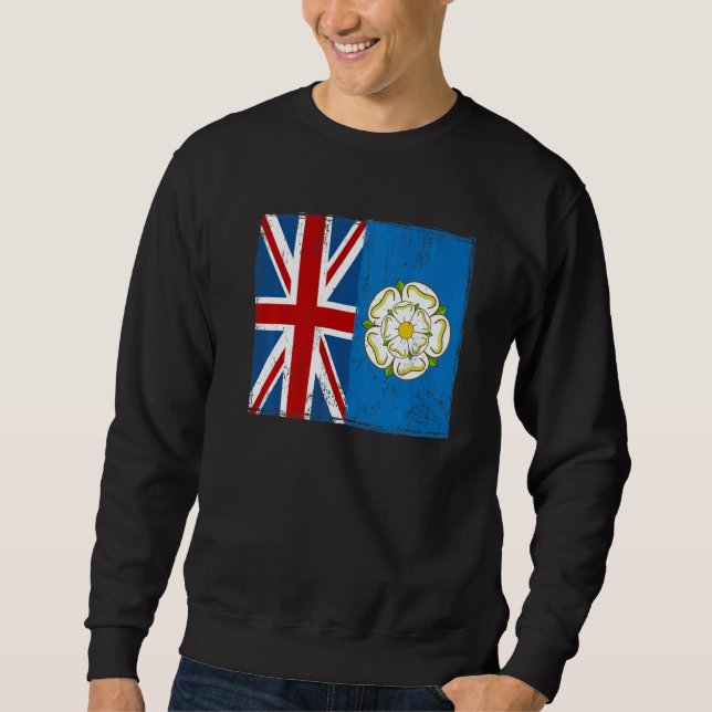 Yorkshire Wurzeln & britisch gezogene Idee mit Ros Sweatshirt (Vorderseite)