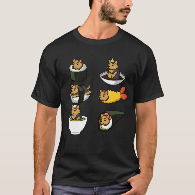 Yorkshireerrier Japanese Food boy T-Shirt (Vorderseite)