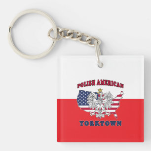 Yorktown Texas Polnischer Amerikaner Schlüsselanhänger