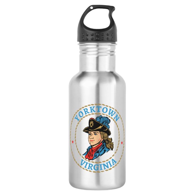 Yorktown Virginia Colonial Edelstahlflasche (Vorderseite)