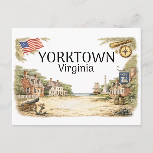 Yorktown Viriginia Postkarte (Vorderseite)