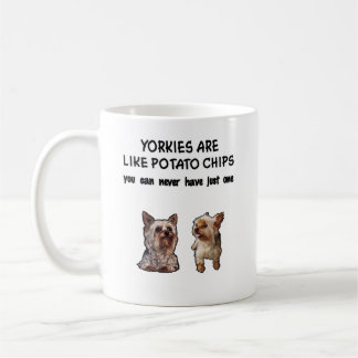 Yorky Tasse 2 Yorkies sind wie Kartoffelchips (2yv