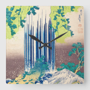 Yoro Falls in der Provinz Mino, 1833-1834 von Hoku Quadratische Wanduhr