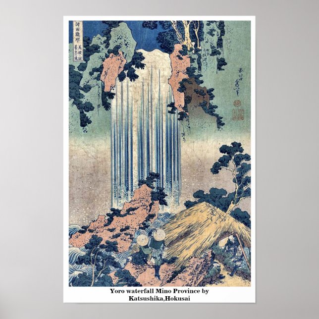 Yoro Wasserfall Mino Province by Katsushika, Hokus Poster (Vorne)