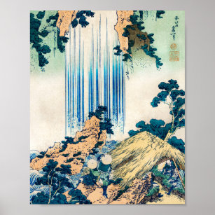 Yoro Waterfall Mino Province by Katsushika Hokusai Poster