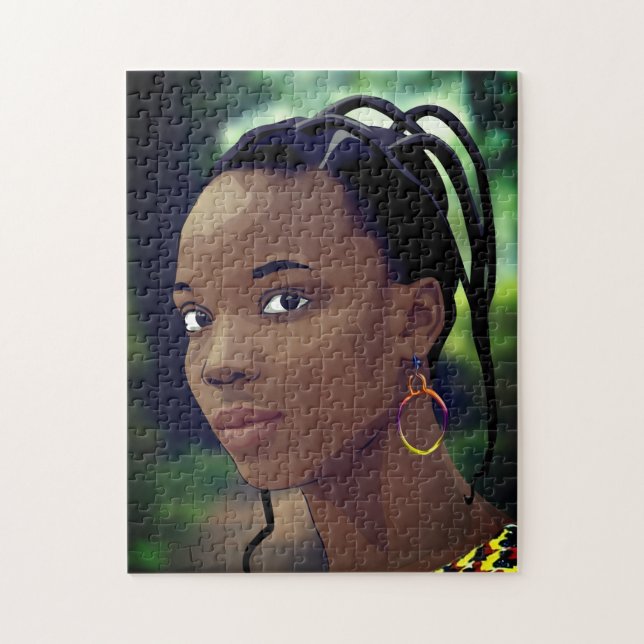 Yoruba Lady mit traditioneller Frisur Puzzle (Vertikal)