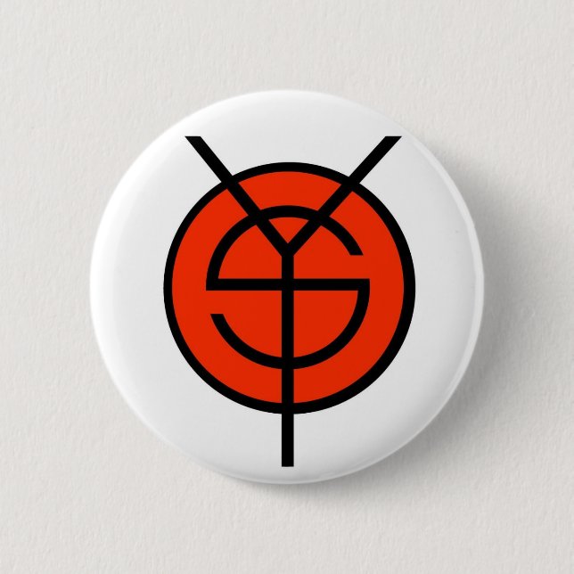 YOS Weißknopf Button (Vorderseite)