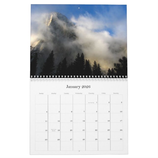 YOSEMITE-ANSICHTEN KALENDER (Jan 2026)