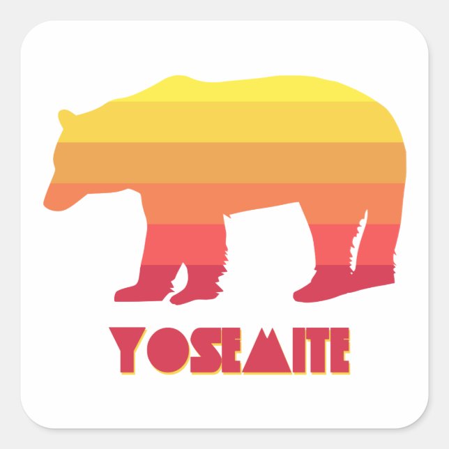 Yosemite Bear Quadratischer Aufkleber (Vorderseite)
