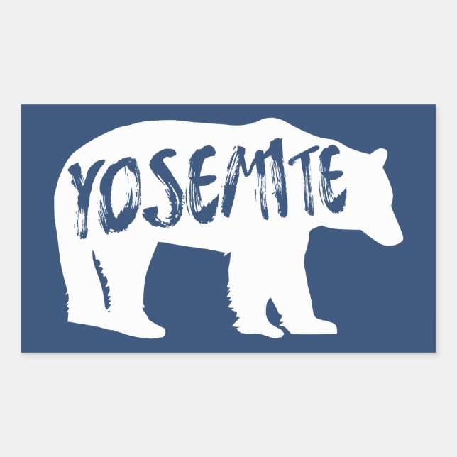 Yosemite Bear Rechteckiger Aufkleber (Vorderseite)