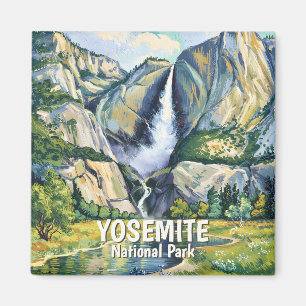 Yosemite Brautschleierfall Farbige Van Gogh Vintag Magnet