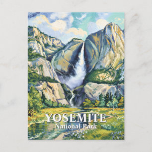 Yosemite Brautschleierfall Farbige Van Gogh Vintag Postkarte