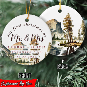 Yosemite California Unsere erste Weihnachtsfarbe Keramik Ornament