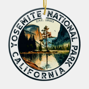 Yosemite California Vintage Wasserfarbe Keramik Ornament
