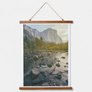 Yosemite El Capitan und Merced River Wandteppich Mit Holzrahmen