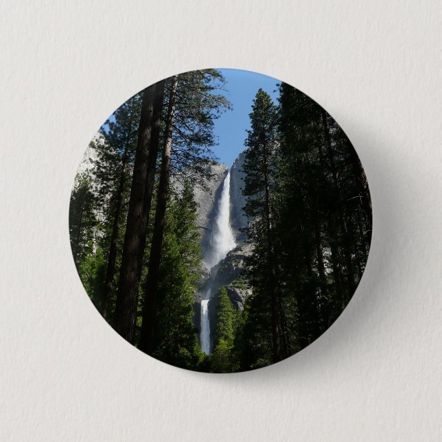 Yosemite Falls and Woods Landscape Fotografy Button (Vorderseite)