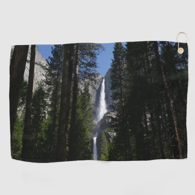 Yosemite Falls and Woods Landscape Fotografy Golfhandtuch (Horizontal)