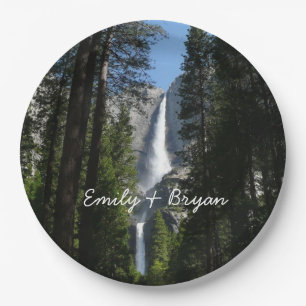 Yosemite Falls and Woods Landscape Fotografy Pappteller