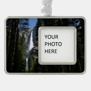 Yosemite Falls and Woods Landscape Fotografy Rahmen-Ornament Silber