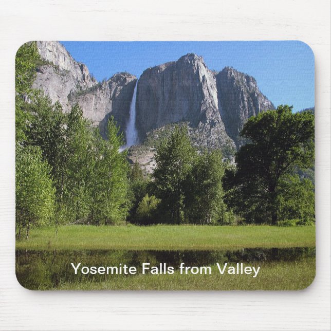 Yosemite Falls aus dem Tal in Kalifornien Mousepad (Vorne)