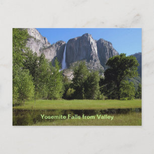 Yosemite Falls aus dem Tal in Kalifornien Postkarte