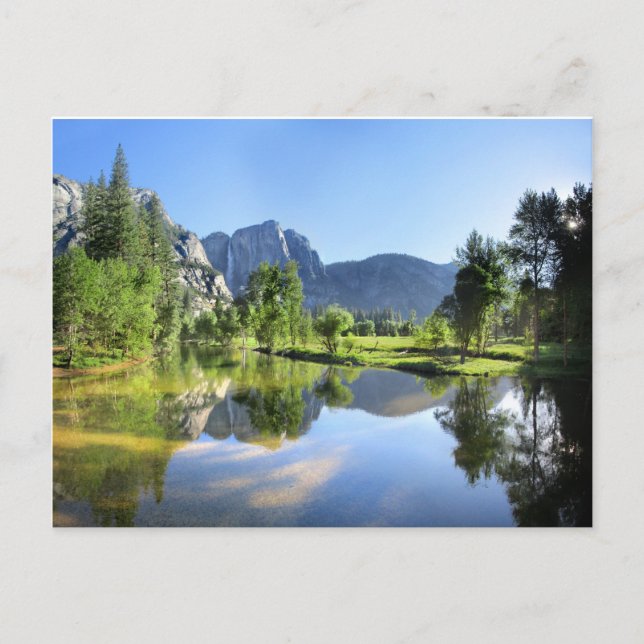 Yosemite Falls aus Merced River - Yosemite Valley Postkarte (Vorderseite)