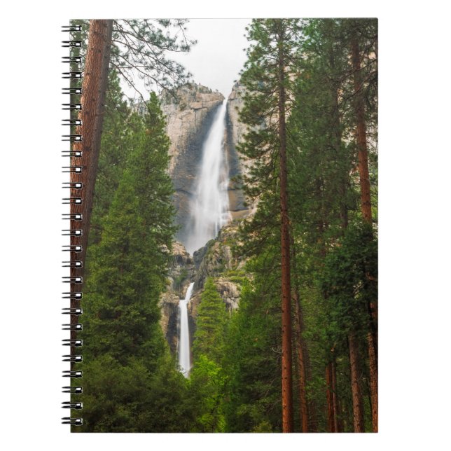 Yosemite Falls durch den Wald Notizblock (Vorderseite)