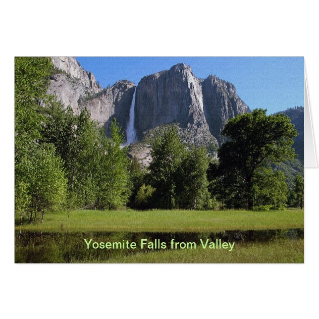 Yosemite Falls from Valley in California Card (Vorderseite (Horizontal))