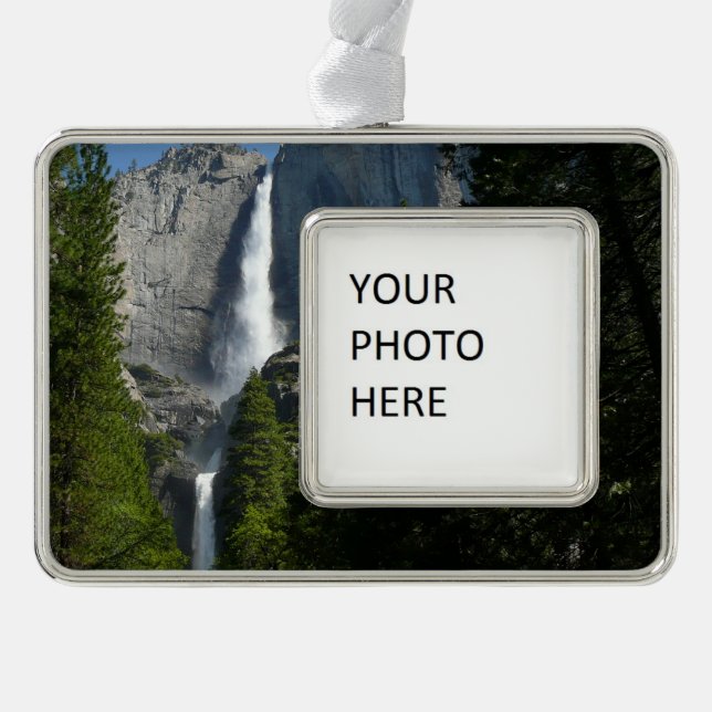 Yosemite Falls II aus dem Yosemite Nationalpark Rahmen-Ornament Silber (Vorderseite)