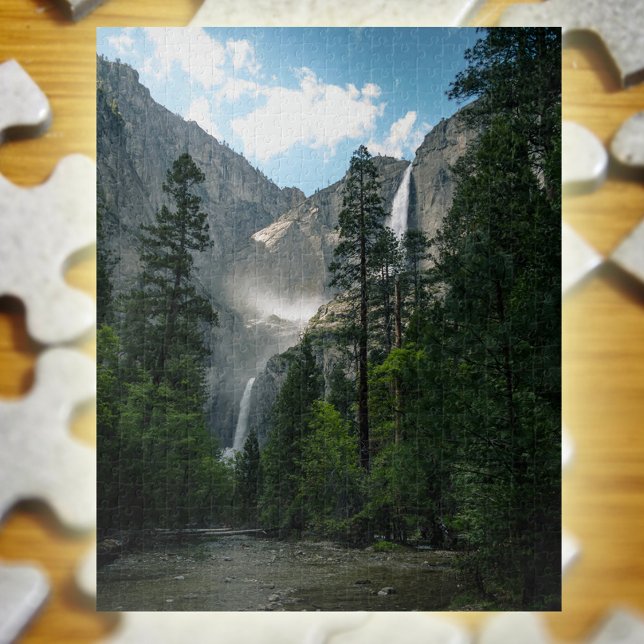 Yosemite Falls Mountain Wasserfall Landschaft Foto Puzzle (Von Creator hochgeladen)
