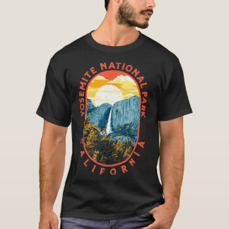Yosemite Falls - Nationalpark California Retro  T-Shirt
