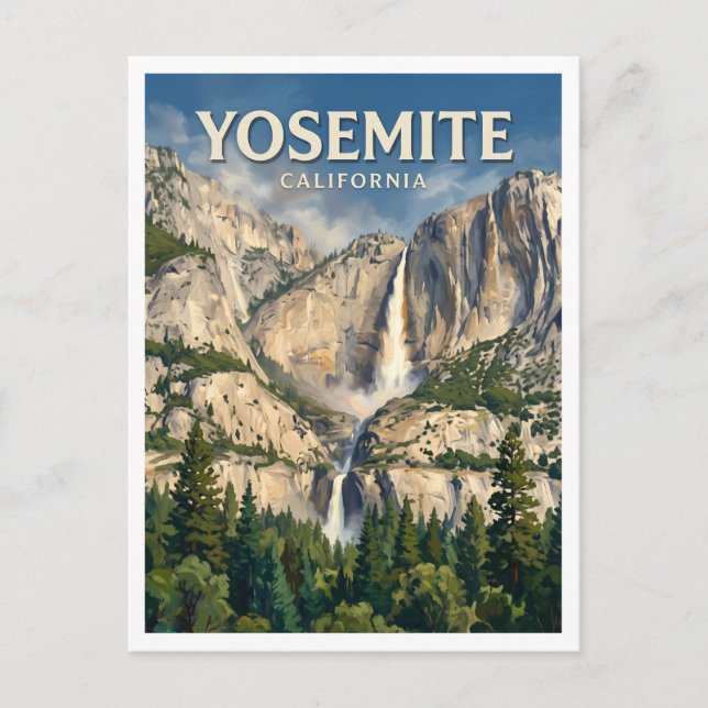 Yosemite Falls Postkarte (Vorderseite)