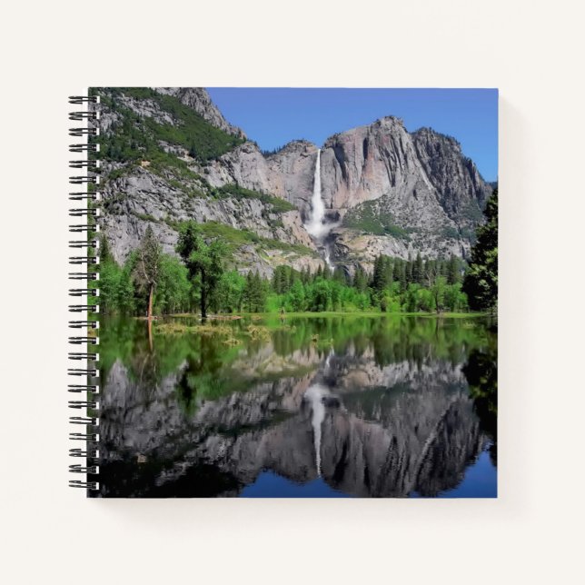Yosemite Falls Reflektion Notizbuch (Vorderseite)